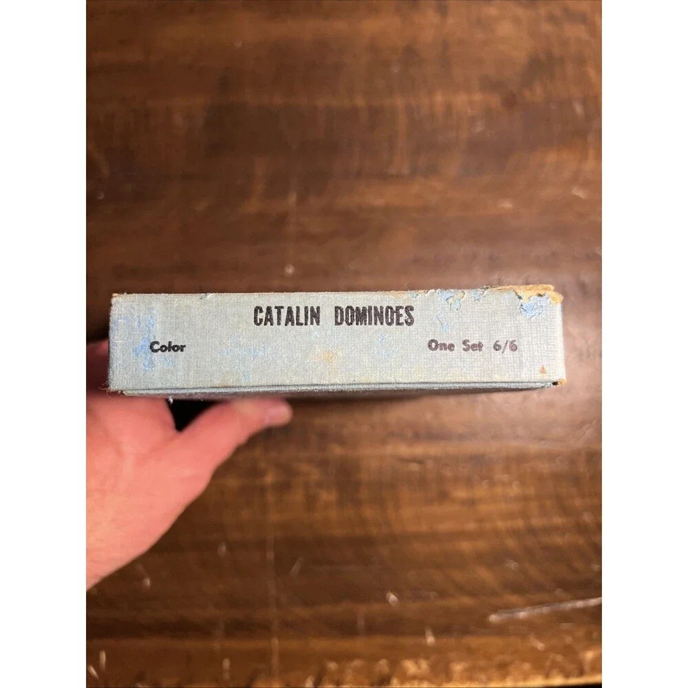 Vintage Genuine Catalin Butterscotch Dominoes Set Double Six w Original Box